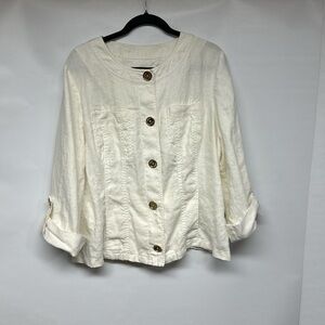 Jones New York Off-White Button-Down Shirt